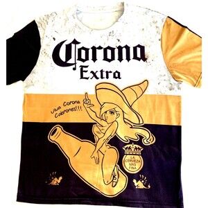 Vintage Corona Advertisement Men’s Double Sided Tshirt Large